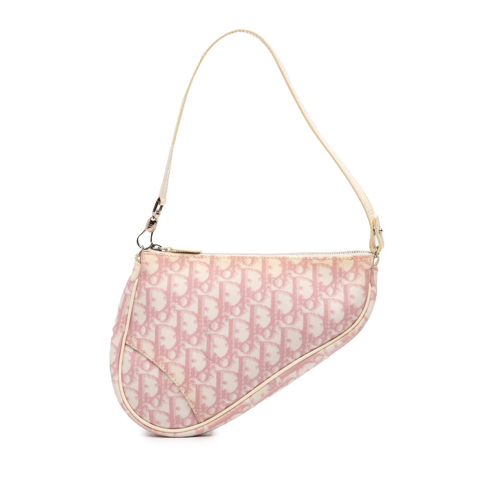 Pre-Loved Dior Mini Diorissimo Coated Canvas Saddle Pochette